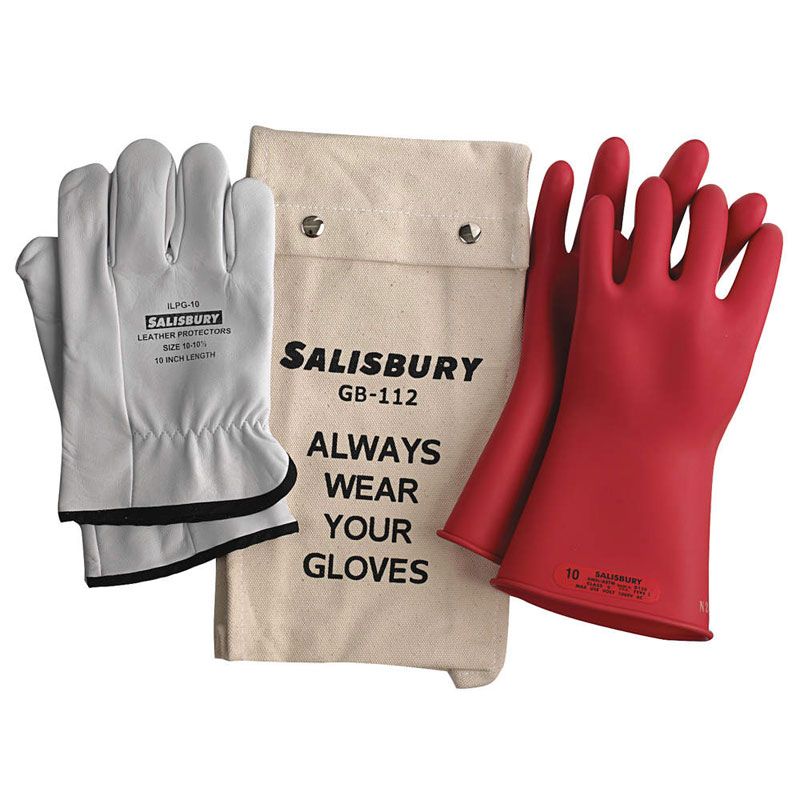 Soldaat lineair Condenseren Salisbury GK011R/8H Lineman Glove Kit - Class 0 (1000V Rated) 11 Inch Red  Size 8 1/2 Glove