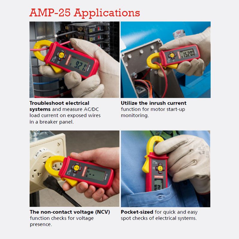 Amprobe AMP-25 TRMS Mini Clamp Fluke 4588254 